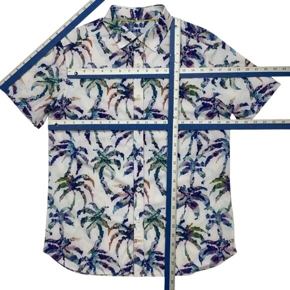 Robert Graham Mens Palms Performance Shirt S Short Sleeve UV Protection Tropical - Picture 4 of 12